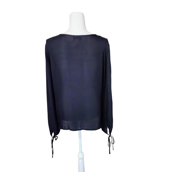 Rena Rowan VTG 100% Silk Top Size 14 Black Sheer Whimsigoth Feminine - Picture 2 of 7